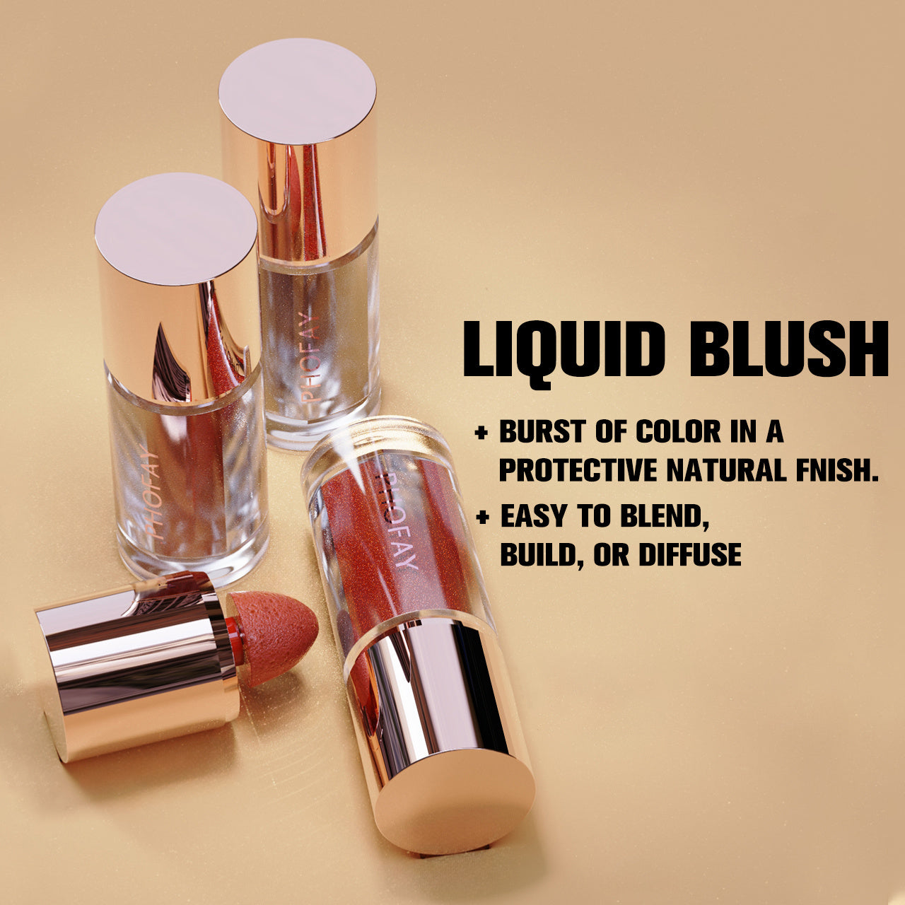 JMT-680586 Long-Lasting Matte Mousse Liquid Blush - 4.8 ML, Non-Fading Formula for Seamless Application