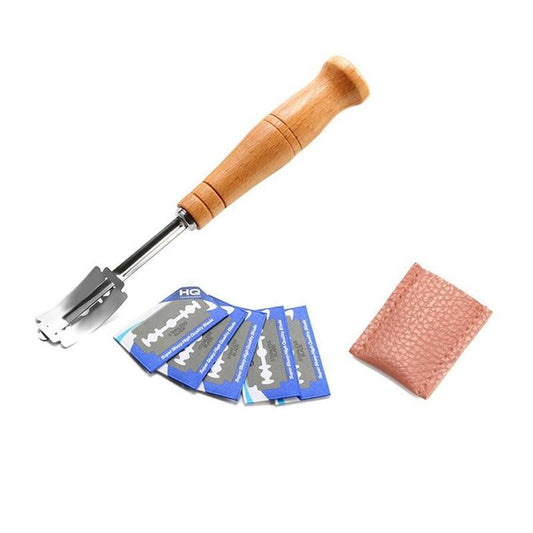 JMT-680714 Curved Bread Cutter with Stainless Steel Blade and PU Leather Case
