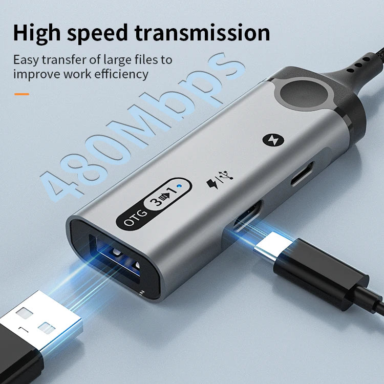 JMT-680970 High-Speed 8-Pin OTG Adapter with USB 3.0 and Type-C Earphone Jack Compatibility