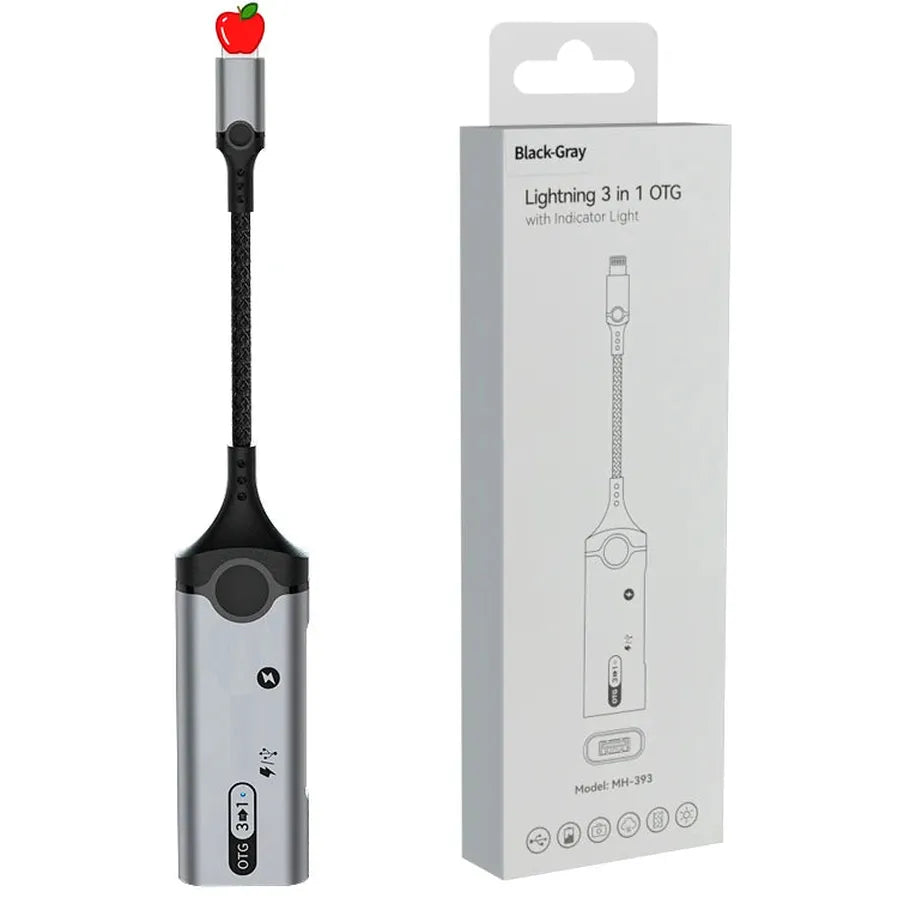 JMT-680970 High-Speed 8-Pin OTG Adapter with USB 3.0 and Type-C Earphone Jack Compatibility