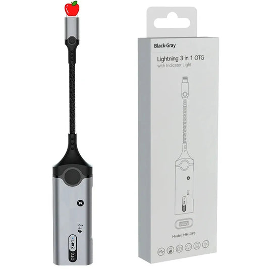 JMT-680970 High-Speed 8-Pin OTG Adapter with USB 3.0 and Type-C Earphone Jack Compatibility