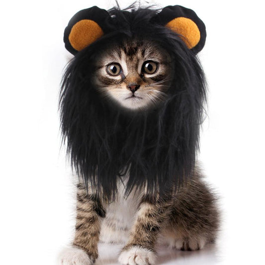 JMT-681290 Cute Cat Lion Wig Hat for Pets – Fun Dress Up for Cats and Puppies