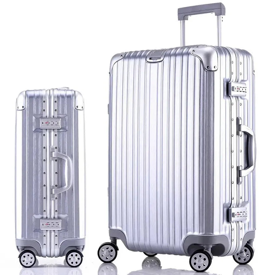 JMT-681418 Lightweight Aluminium Carry-On Suitcase with Spinner Wheels and Password Lock