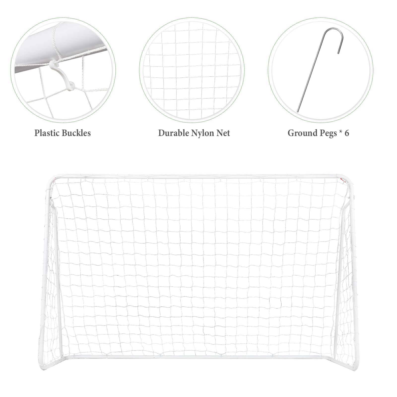 JMT-681546 2.45m Durable Steel Soccer Goal for Backyard and Training