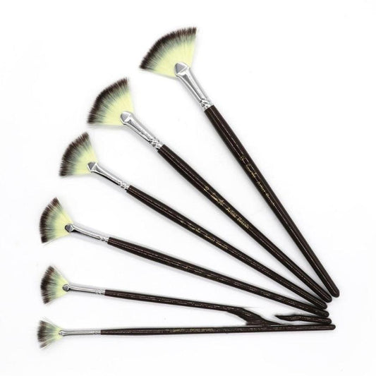 JMT-681738 6Pcs Nylon Fan-Shaped Watercolor Paint Brushes Set