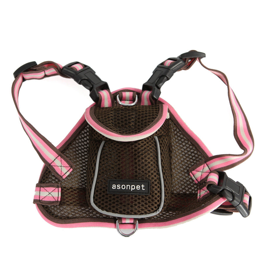 JMT-681802 Breathable Mesh Pet Traction Backpack for Small to Medium Dogs