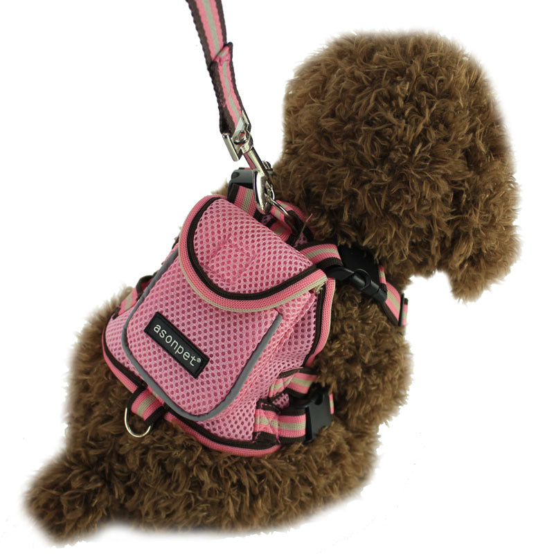 JMT-681802 Breathable Mesh Pet Traction Backpack for Small to Medium Dogs