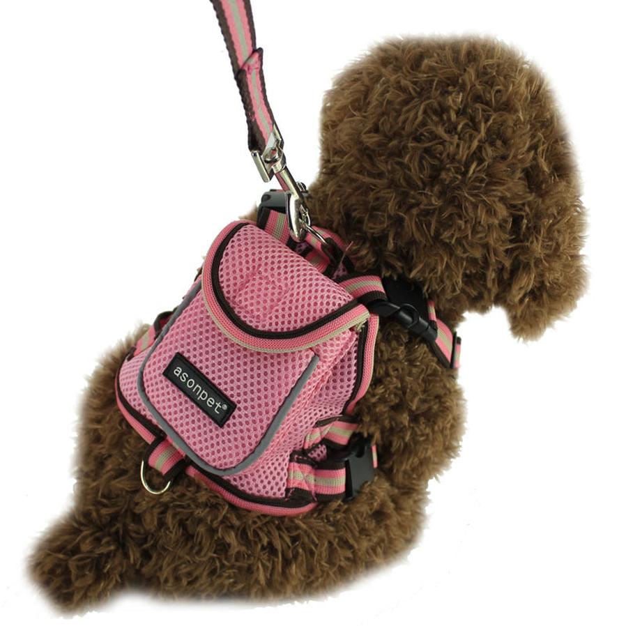 JMT-681802 Breathable Mesh Pet Traction Backpack for Small to Medium Dogs
