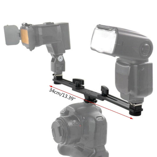 JMT-681994 Dual Hot Shoe Photography Flash Bracket with Adjustable Arm for Versatile Lighting Solutions