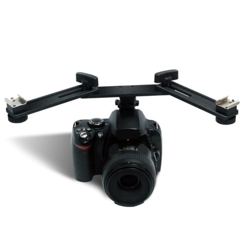 JMT-681994 Dual Hot Shoe Photography Flash Bracket with Adjustable Arm for Versatile Lighting Solutions
