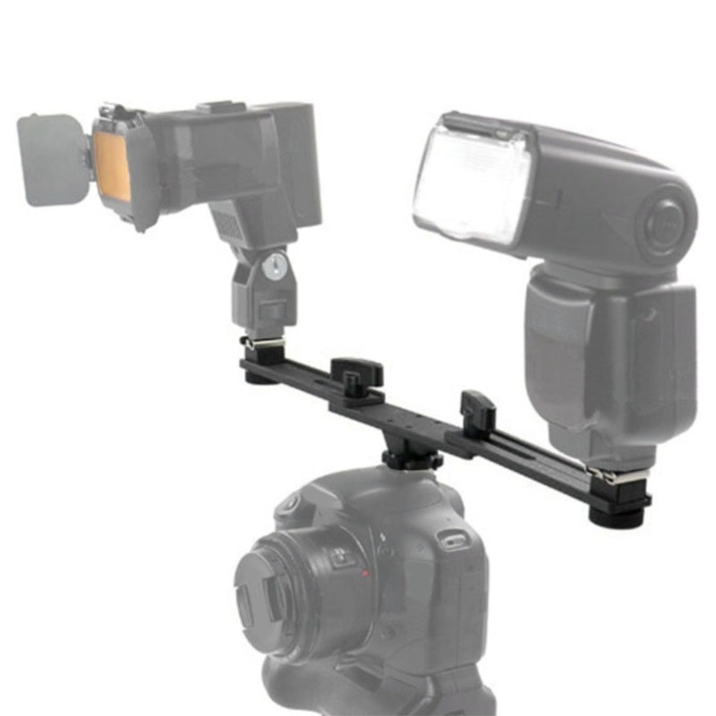 JMT-681994 Dual Hot Shoe Photography Flash Bracket with Adjustable Arm for Versatile Lighting Solutions