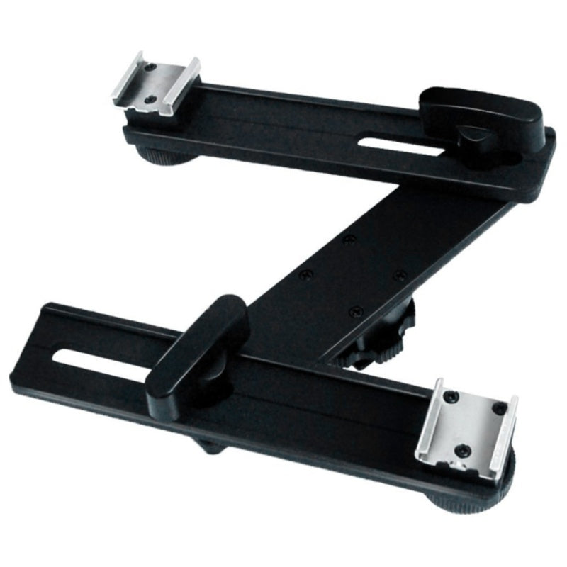 JMT-681994 Dual Hot Shoe Photography Flash Bracket with Adjustable Arm for Versatile Lighting Solutions