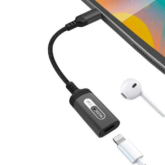 JMT-682122 Type C to Lightning Headphone Jack Adapter for iPhone 15, 15 Pro, MacBook, iPad