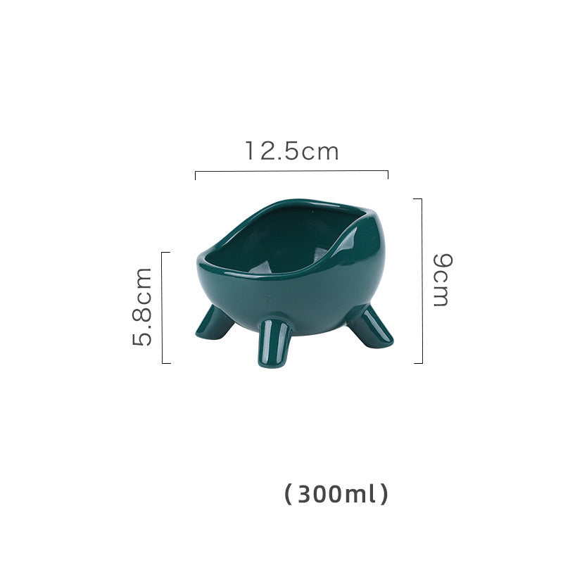 JMT-682442 Elevated Ceramic Cat and Small Dog Food Bowl with Four-Legged Design for Stability and Comfort