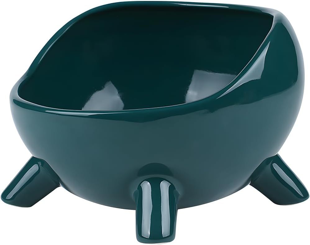 JMT-682442 Elevated Ceramic Cat and Small Dog Food Bowl with Four-Legged Design for Stability and Comfort