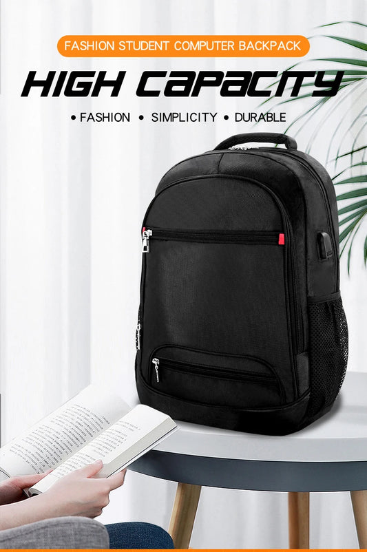 JMT-682634 Large Capacity USB Backpack for School and Laptops - Durable and Functional Backpack for Teens and Boys