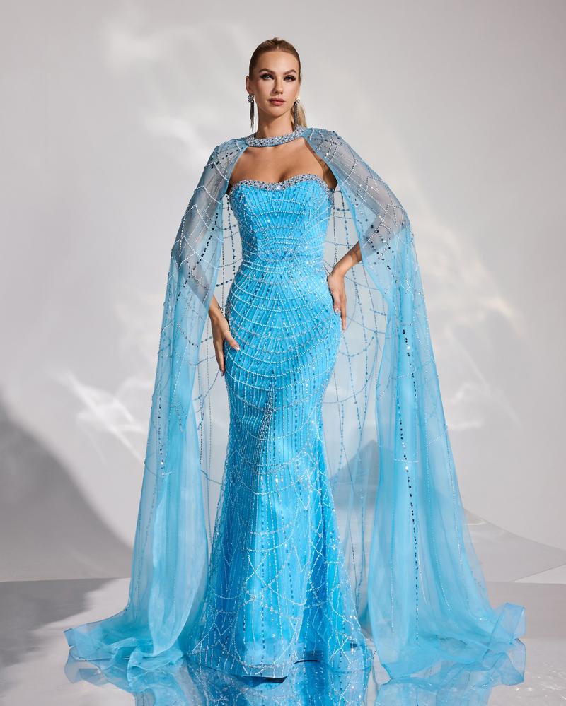 JMT-682698 Elegant Blue Women's Evening Dress SH0174