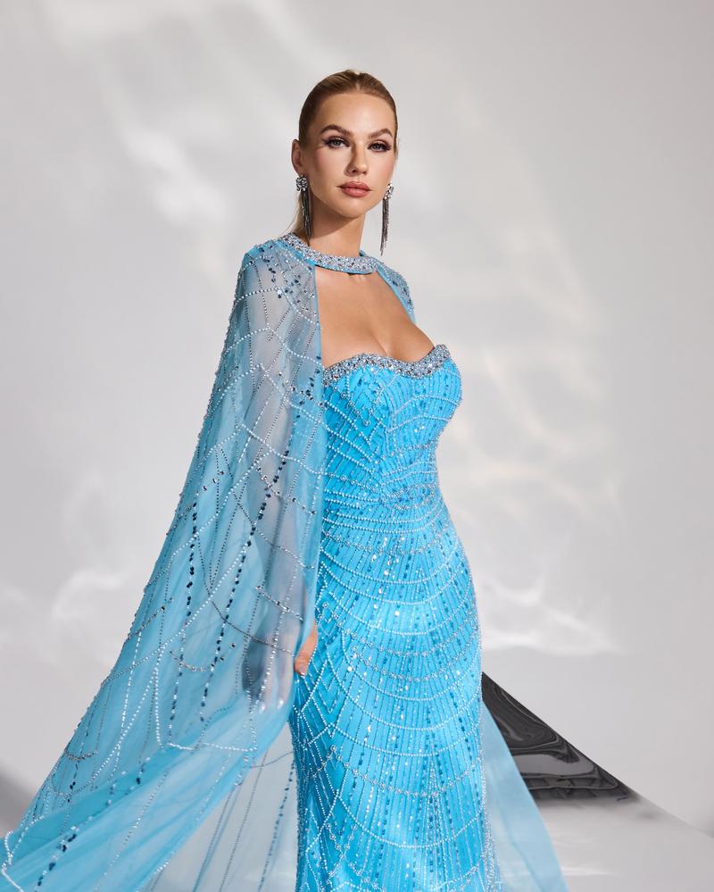 JMT-682698 Elegant Blue Women's Evening Dress SH0174