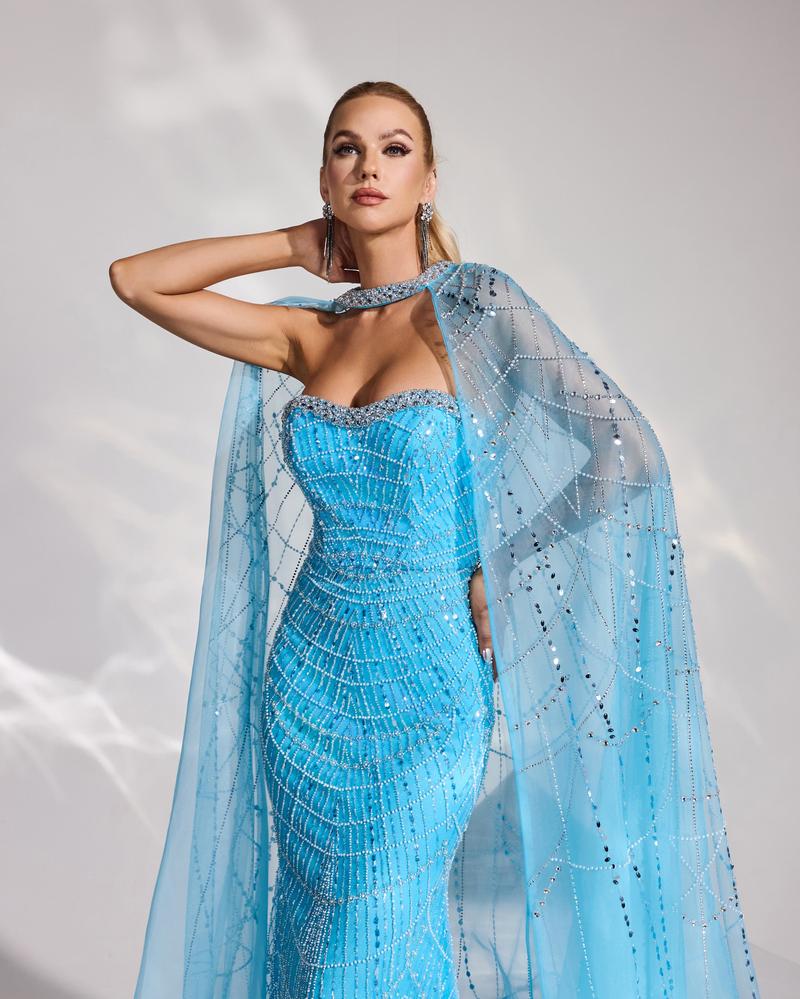 JMT-682698 Elegant Blue Women's Evening Dress SH0174