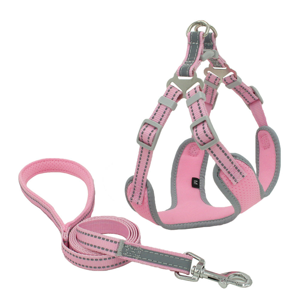 JMT-682954 Reflective Breathable Nylon Mesh Dog Harness - Multiple Colors Available