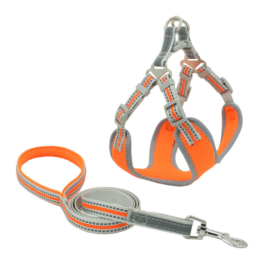 JMT-682954 Reflective Breathable Nylon Mesh Dog Harness - Multiple Colors Available