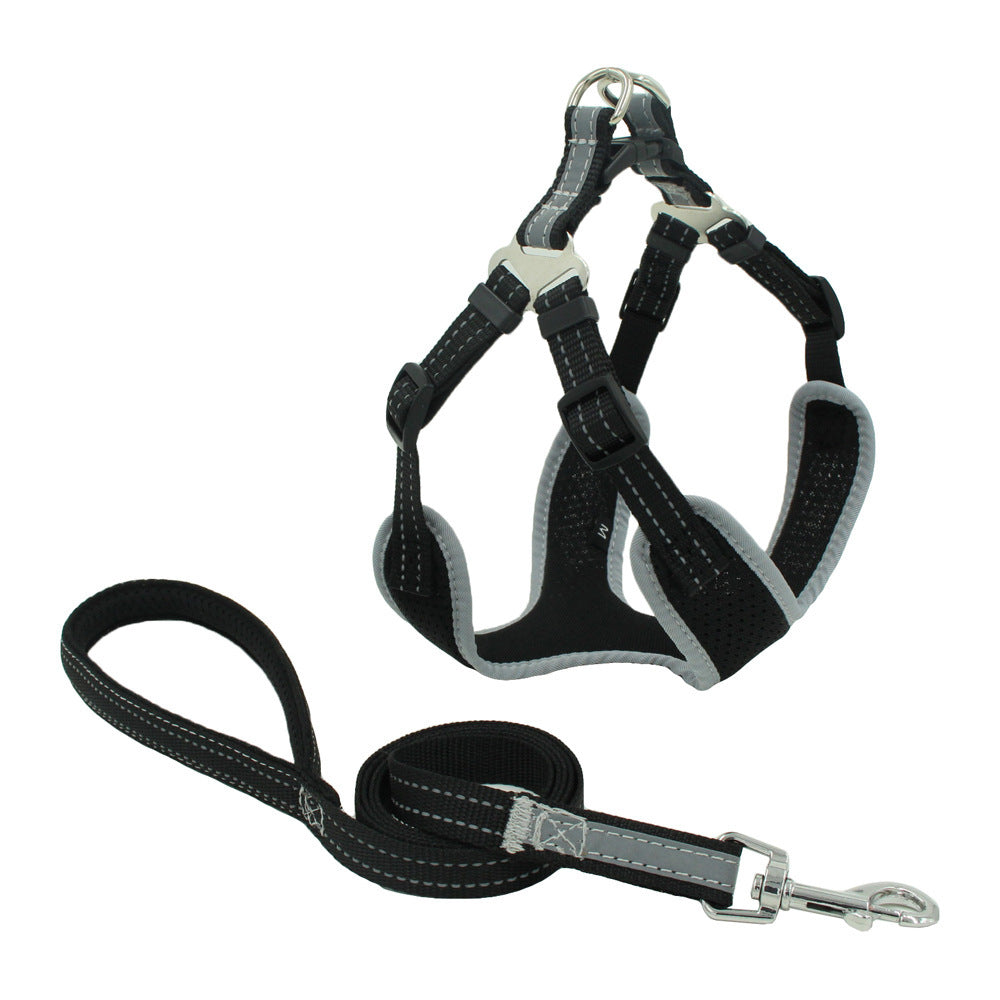 JMT-682954 Reflective Breathable Nylon Mesh Dog Harness - Multiple Colors Available