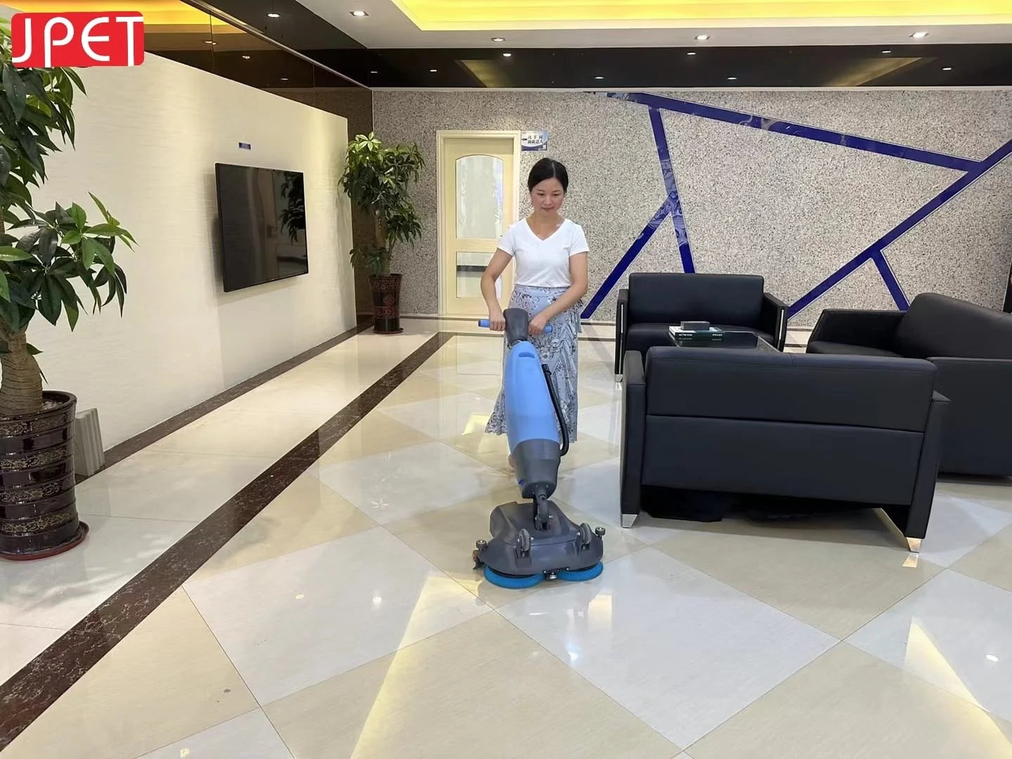 JMT-683082 Walk-Behind Floor Sweeper Scrubber for Efficient Industrial Cleaning - CE Approved