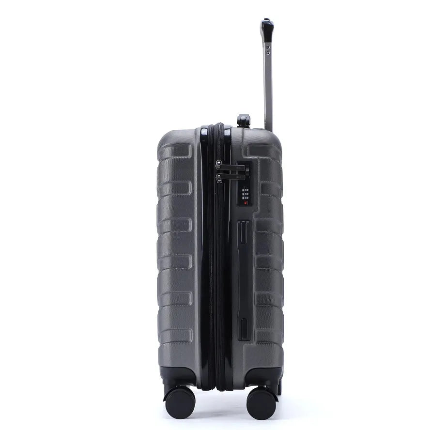 JMT-683338 Aluminium Trolley Hard Travel Suitcase Set - 4 Wheels, 3 Pieces, ABS Construction