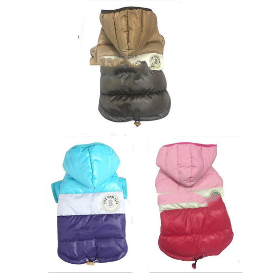 JMT-683402 Waterproof Down Padded Hooded Jacket for Two-Legged Puppies - Fashionable and Cozy Outerwear