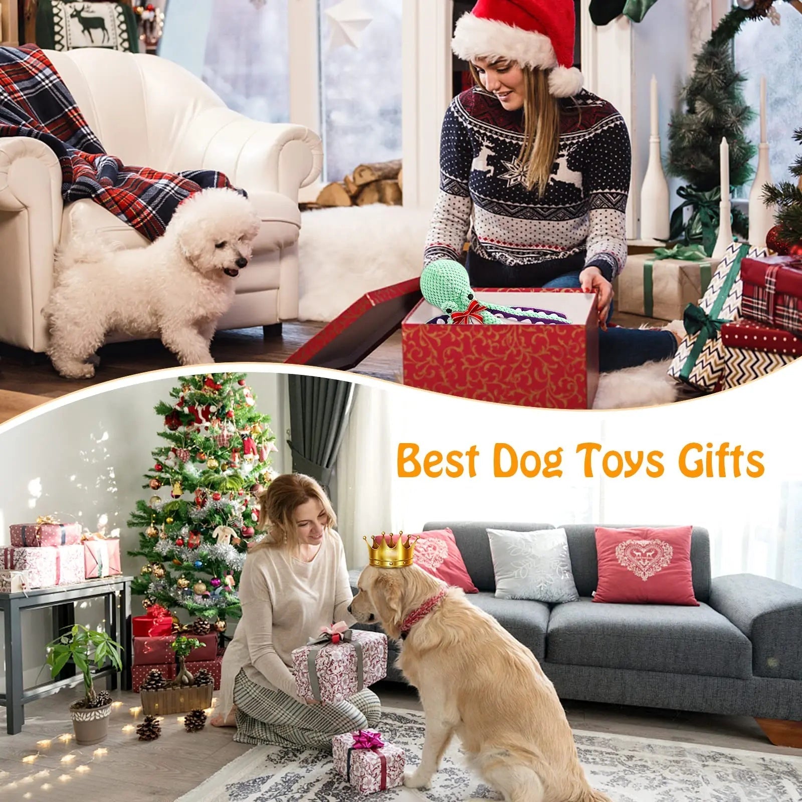 JMT-683594 Interactive Plush Octopus Chew Toy for Dogs - Voice-Activated, Bite-Resistant, Teeth Cleaning, Engage & Relieve Boredom