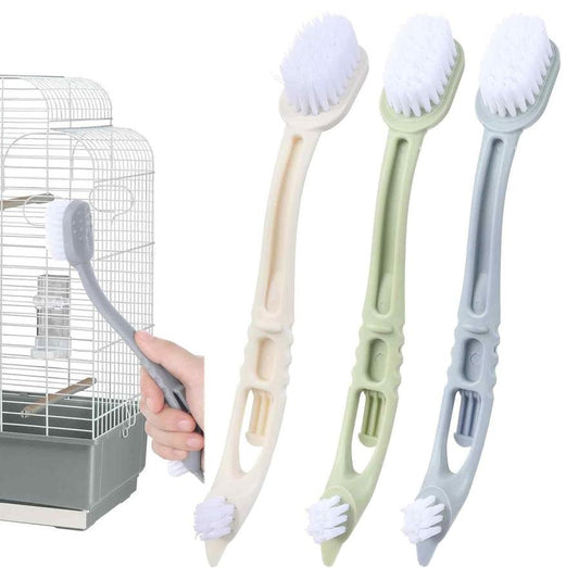 JMT-683850 Bird Cage Cleaner with Dual Brush Heads and Long Handle for Easy Cleaning