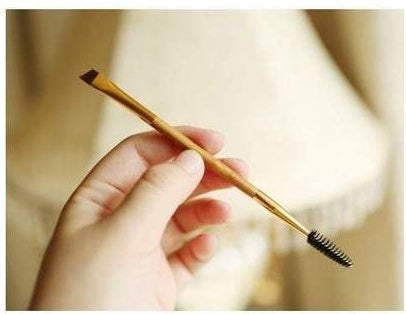 JMT-684042 Dual-Ended Bamboo Handle Eyebrow and Eyelash Brush with Spiral Comb