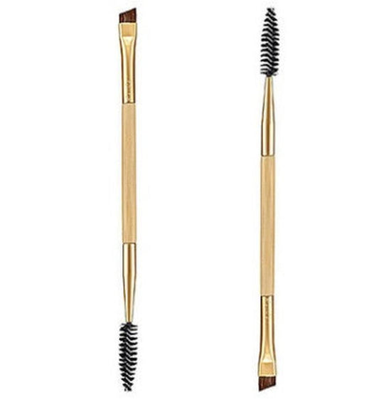 JMT-684042 Dual-Ended Bamboo Handle Eyebrow and Eyelash Brush with Spiral Comb