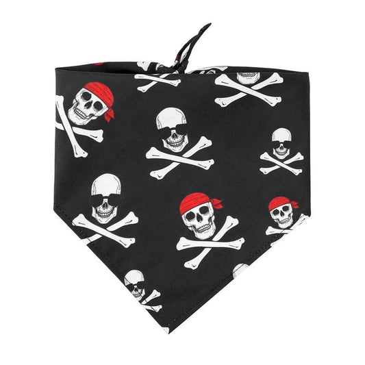 JMT-684234 Halloween Skull Triangle Dog Towel - Single Layer Polyester Scarf for Your Pet