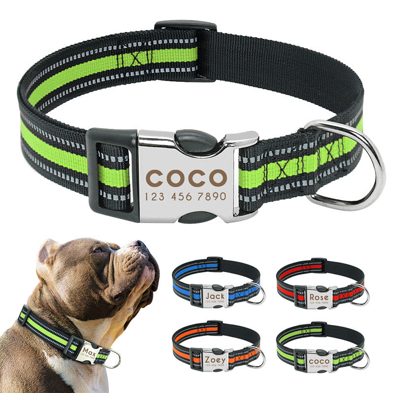 JMT-684426 Custom Lightweight Pet Collar with Alloy Metal Buckle and Adjustable Fit