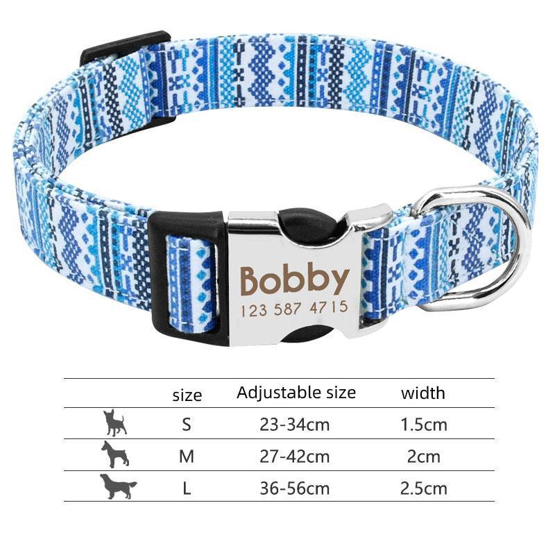 JMT-684426 Custom Lightweight Pet Collar with Alloy Metal Buckle and Adjustable Fit