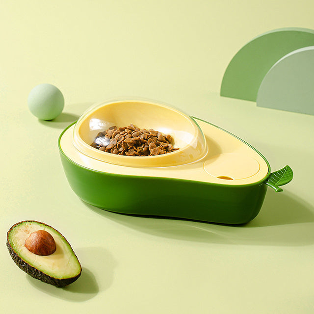 JMT-684746 Avocado-Shaped Automatic Pet Water and Slow Feeding Bowl for Cats and Small Pets, 690ml Capacity