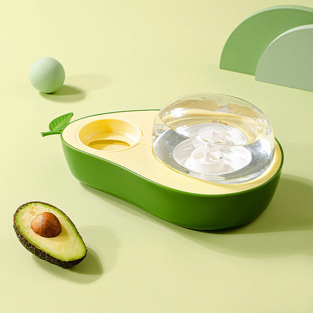 JMT-684746 Avocado-Shaped Automatic Pet Water and Slow Feeding Bowl for Cats and Small Pets, 690ml Capacity