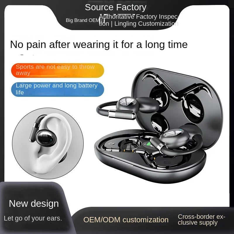 JMT-684938 True Wireless Bluetooth Sports Headset with LED Battery Indicator and Ear-Hanging Design