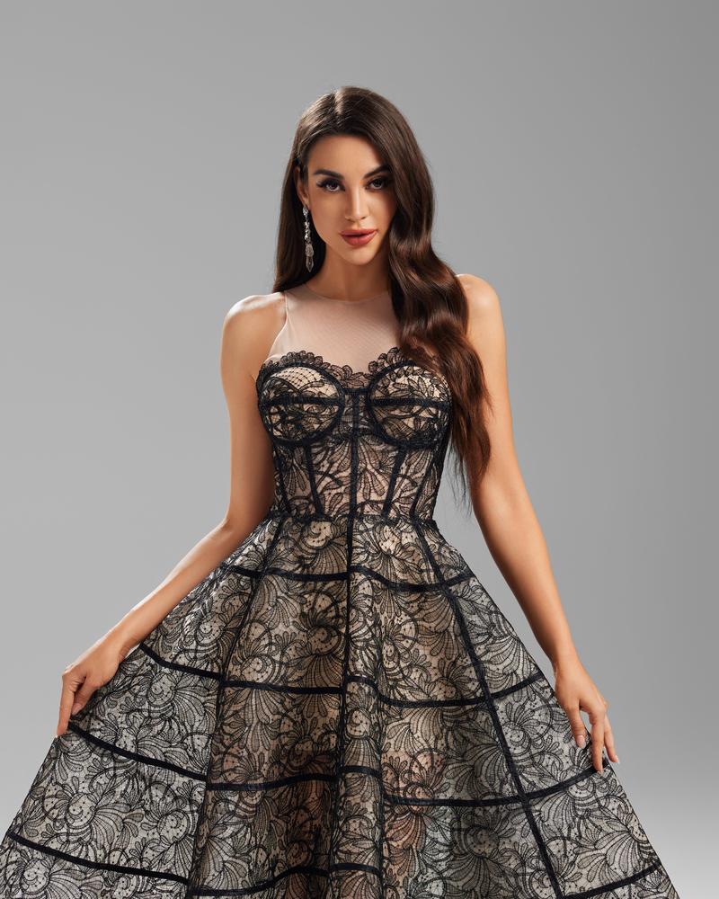 JMT-685002 Elegant Black Evening Dress for Women - Sophisticated and Timeless Style