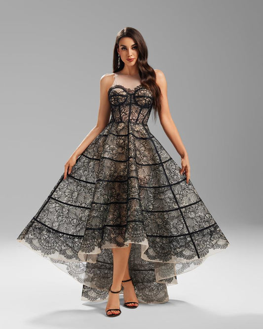 JMT-685002 Elegant Black Evening Dress for Women - Sophisticated and Timeless Style