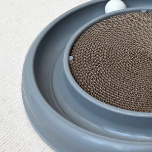 JMT-685066 Interactive Cat Scratching Board with Ball Track and Reversible Scratching Pad for Indoor Cats