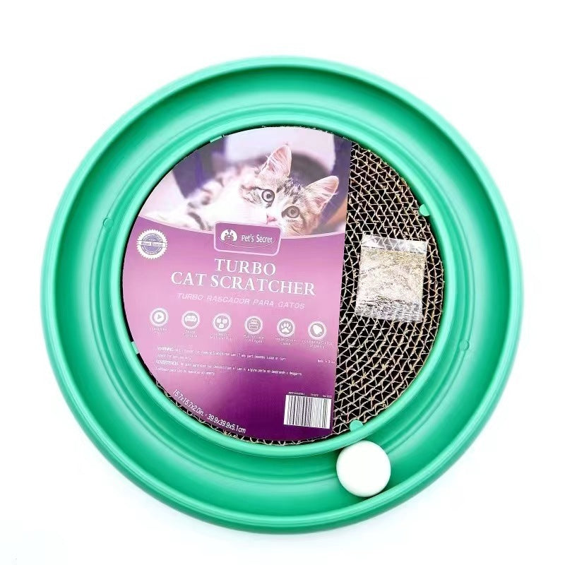 JMT-685066 Interactive Cat Scratching Board with Ball Track and Reversible Scratching Pad for Indoor Cats