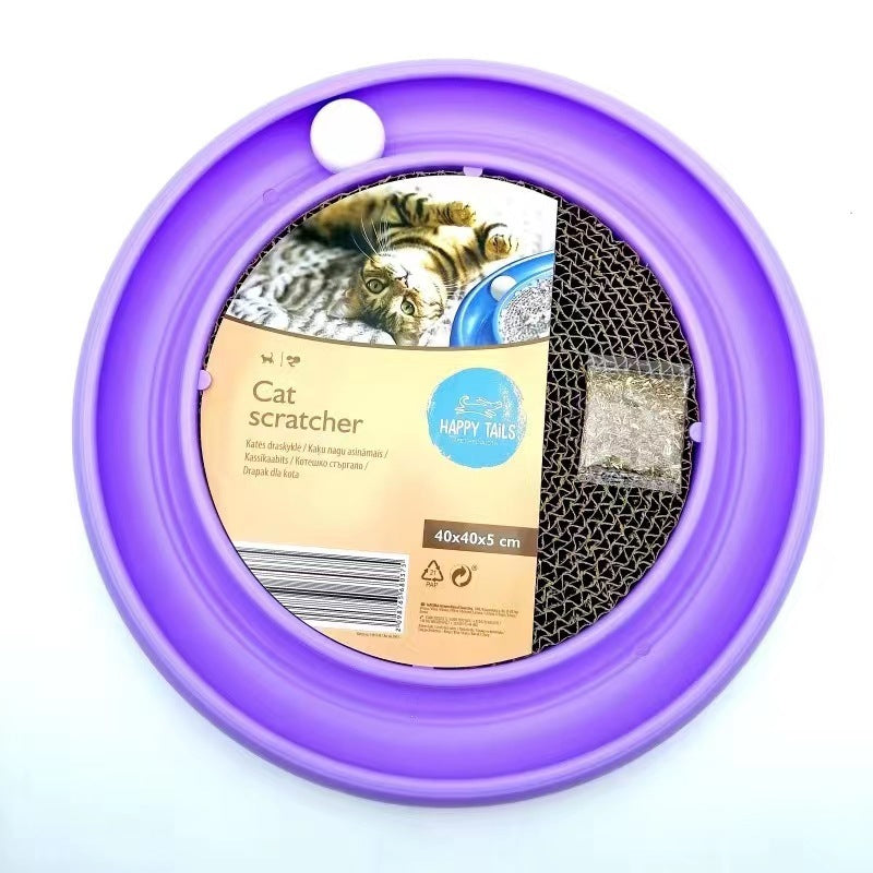 JMT-685066 Interactive Cat Scratching Board with Ball Track and Reversible Scratching Pad for Indoor Cats