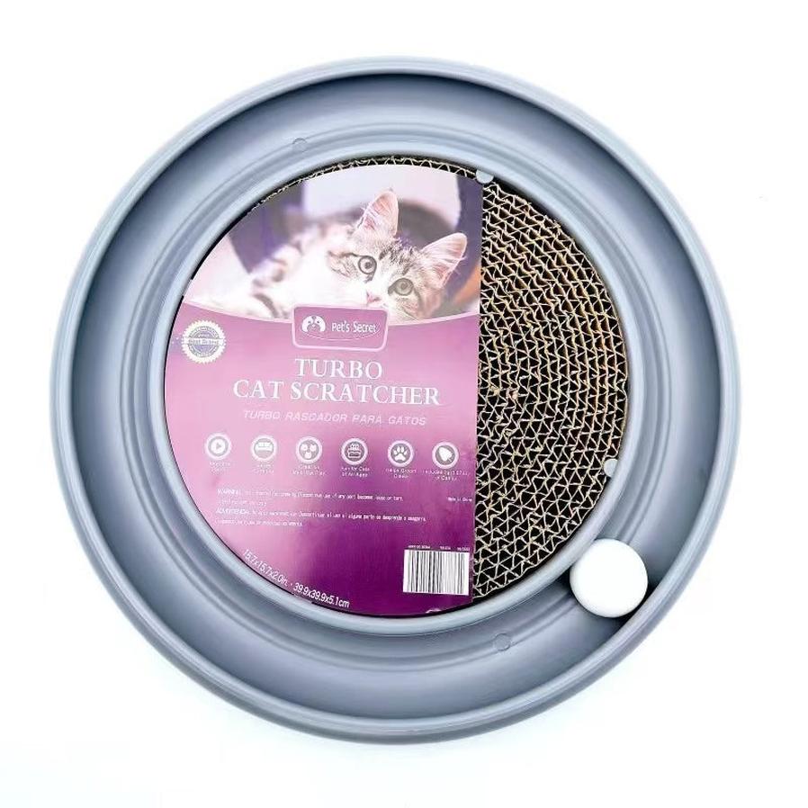 JMT-685066 Interactive Cat Scratching Board with Ball Track and Reversible Scratching Pad for Indoor Cats