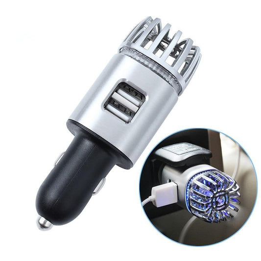 JMT-685258 2-in-1 Car Charger with Air Purifier and Dual USB Ports