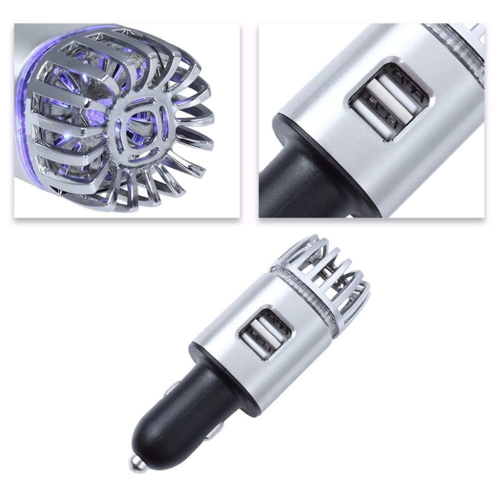 JMT-685258 2-in-1 Car Charger with Air Purifier and Dual USB Ports