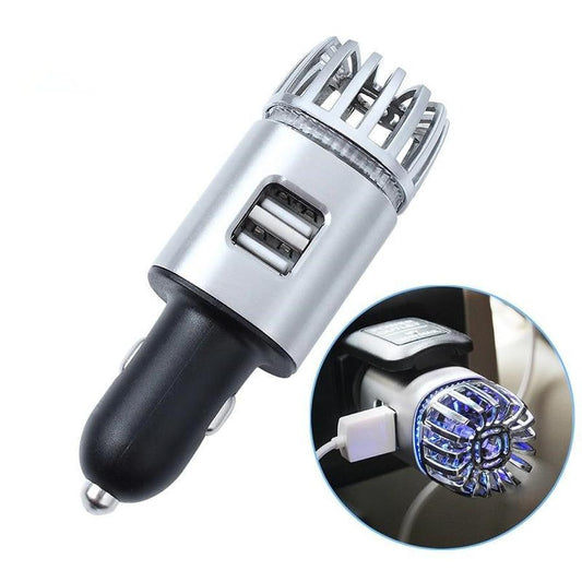 JMT-685258 2-in-1 Car Charger with Air Purifier and Dual USB Ports