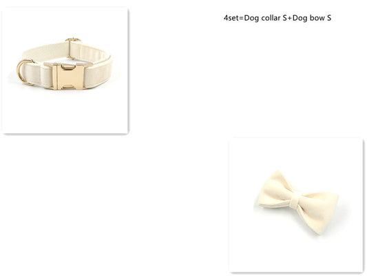 JMT-685258 Pink Velvet Pet Collar and Leash Set with Bowknot and Poo Bag, Multiple Sizes Available