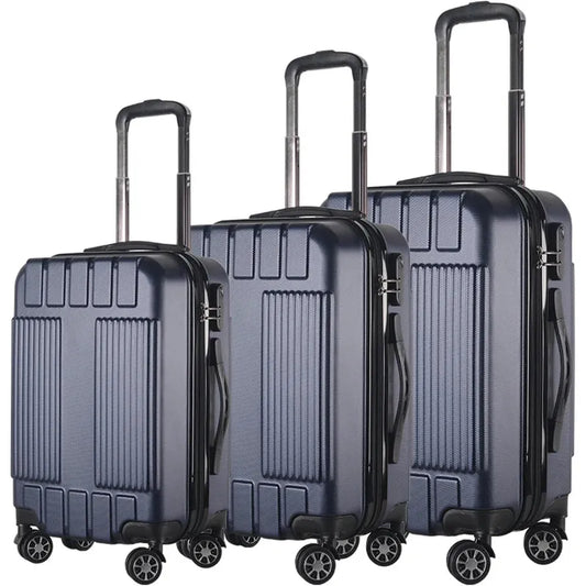 JMT-685642 Portable 3-Piece Travel Trolley Luggage Set in Multiple Sizes for Convenient Journeys